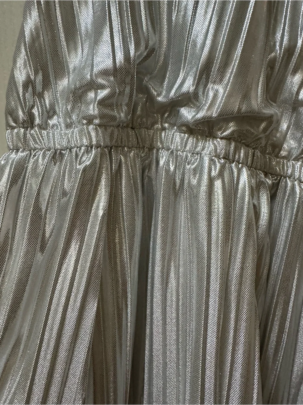 OshKosh B'gosh Shiny Silver Pleated Party Dress